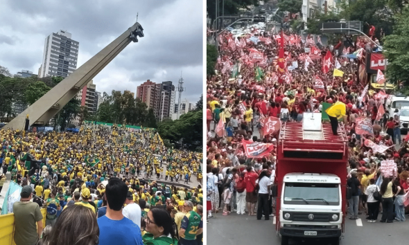 centro-de-campinas-tem-atos-de-apoio-a-lula-e-flavio-bolsonaro-na-vespera-da-eleicao